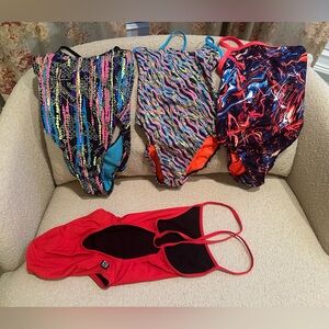 3 TYR & 1 JOLYN Women's One-Piece Practice Suits for Competitive Swimmers, Sz 28